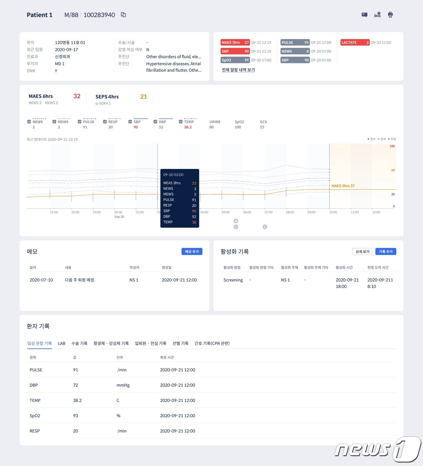 본문 이미지 - 바이탈케어 사용자 화면(UI) (에이아이트릭스 제공)