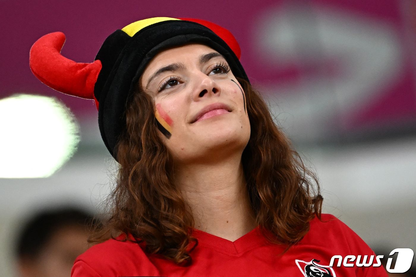 (도하 AFP=뉴스1) 최종일 기자 = 벨기에가 23일(현지시간) 카타르 알 라이얀의 아흐마드 빈 알리 스타디움에서 열린 F조 조별리그 1차전에서 캐나다를 1-0으로 제압한 가운데 …