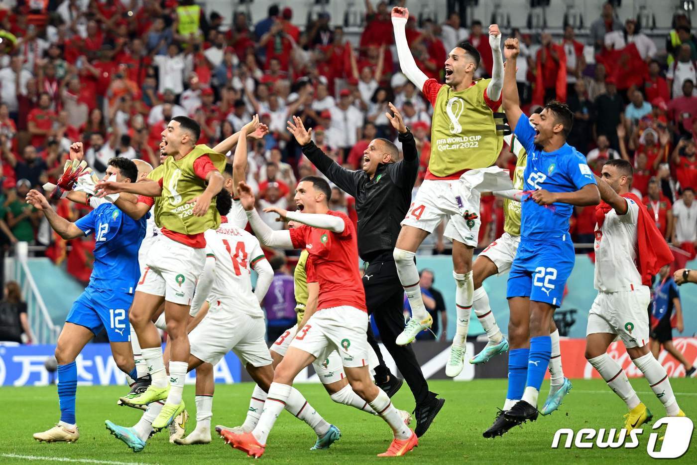 본문 이미지 - 벨기에를 제압한 모로코. ⓒ AFP=뉴스1