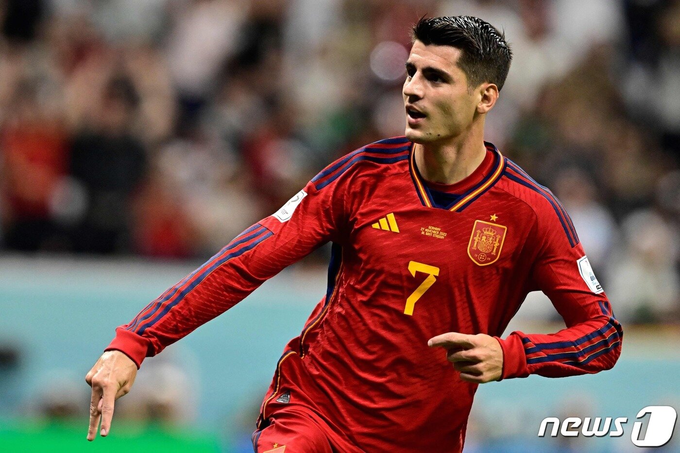 본문 이미지 - 스페인의 알바로 모라타. ⓒ AFP=뉴스1