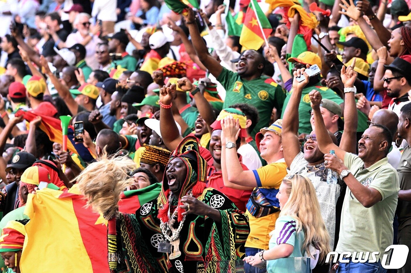 본문 이미지 - 열광하는 카메룬 팬들 ⓒ AFP=뉴스1