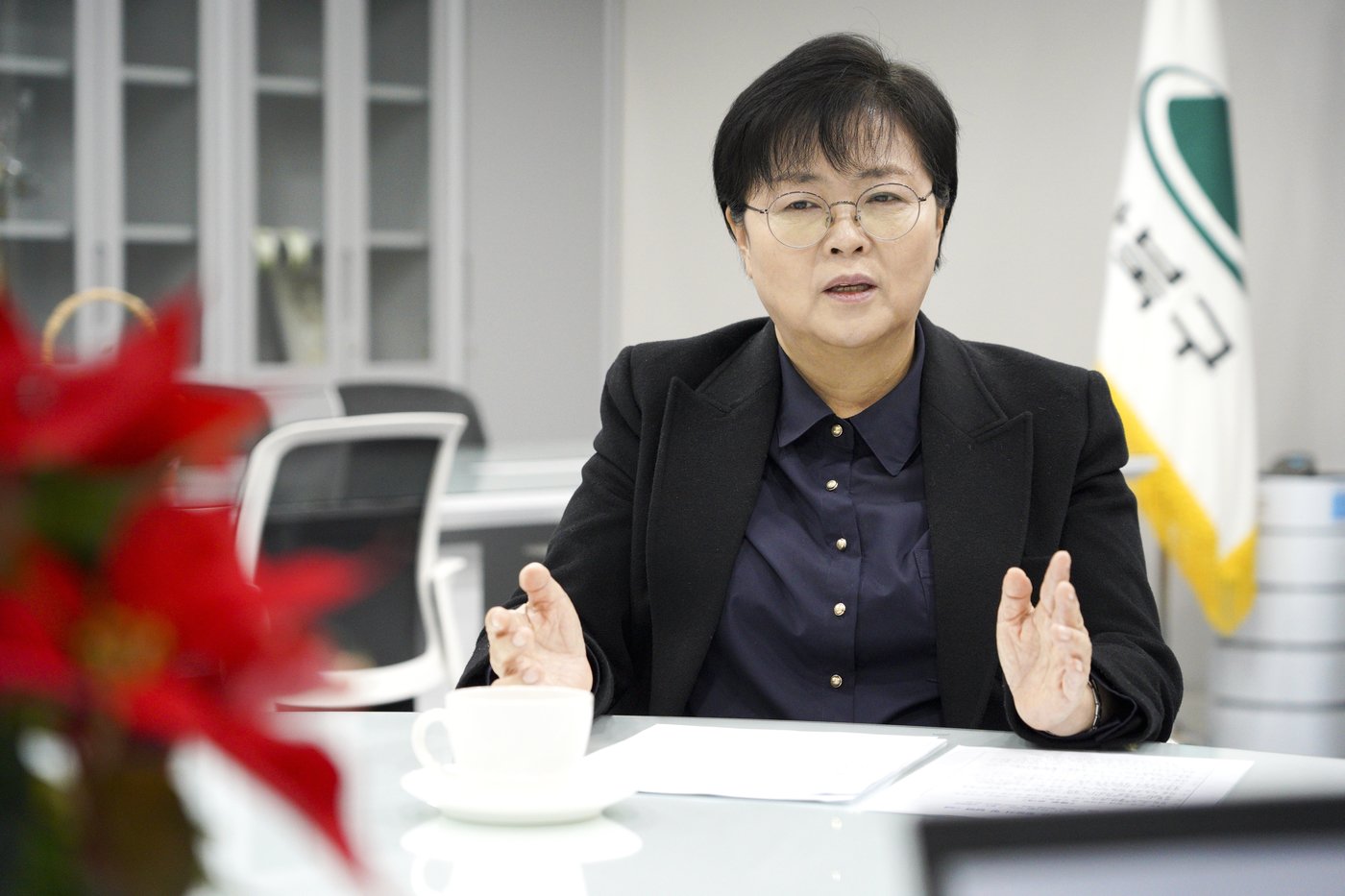 본문 이미지 - 이순희 서울 강북구청장이 지난달 28일 〈뉴스1〉과 인터뷰를 하고 있다. (강북구청 제공)