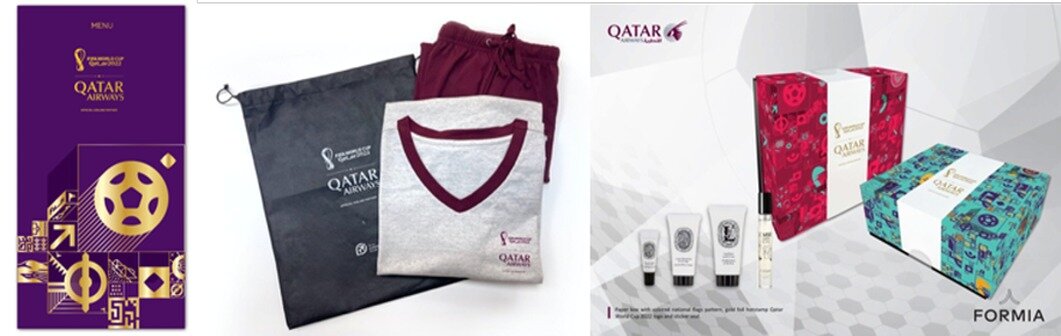 본문 이미지 - 월드컵 테마 기내 어메니티(카타르항공 제공)