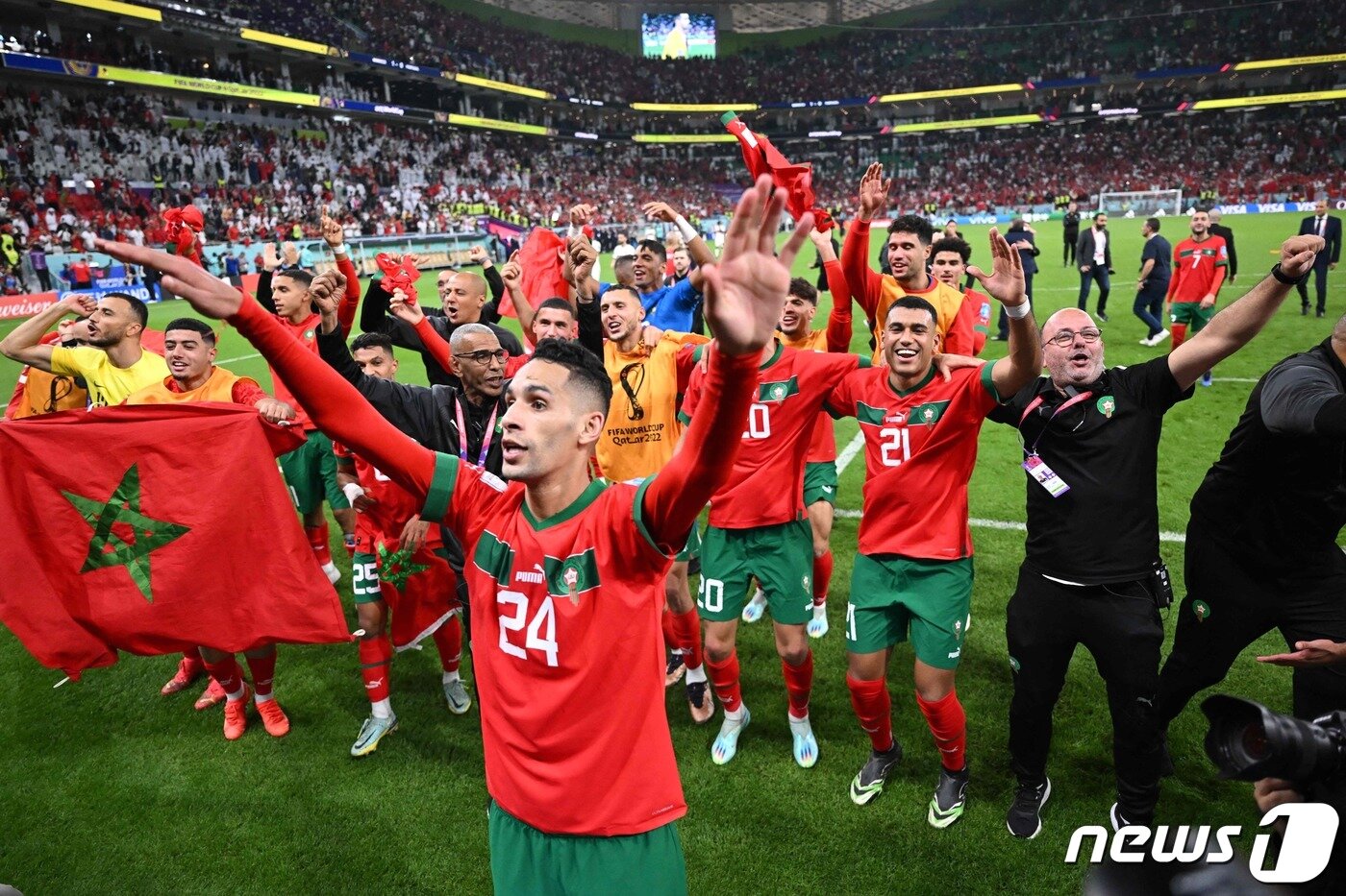본문 이미지 - 모로코 선수들 ⓒ AFP=뉴스1