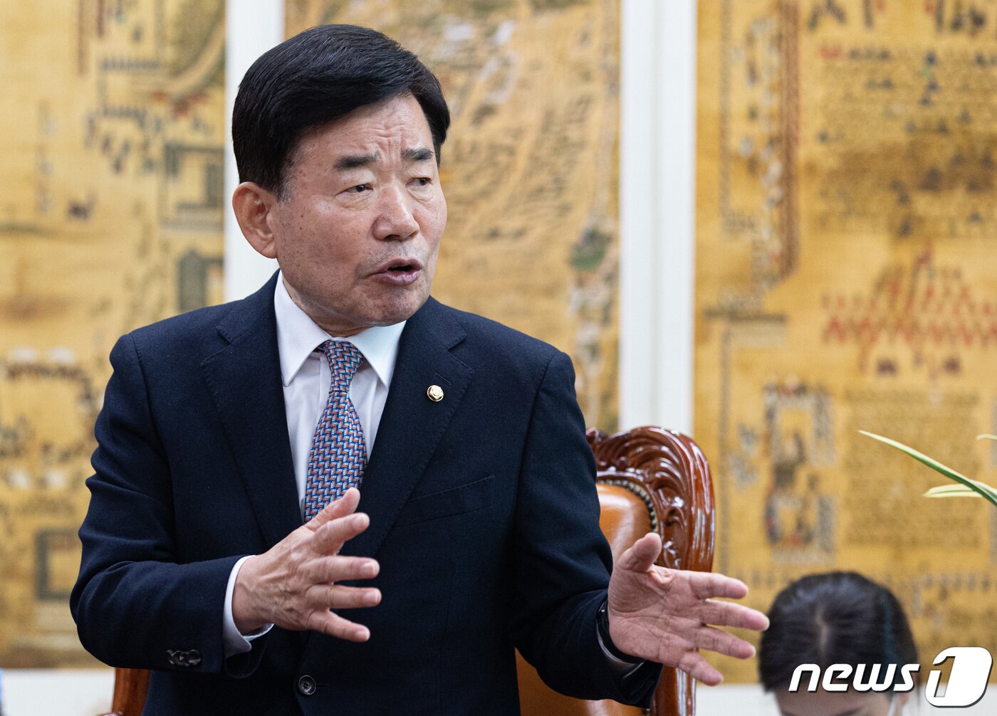 본문 이미지 - 김진표 국회의장이 16일 오후 서울 여의도 국회에서 열린 예산안 관련 원내대표 회동에서 발언을 하고 있다. 2022.12.16/뉴스1 ⓒ News1 이재명 기자