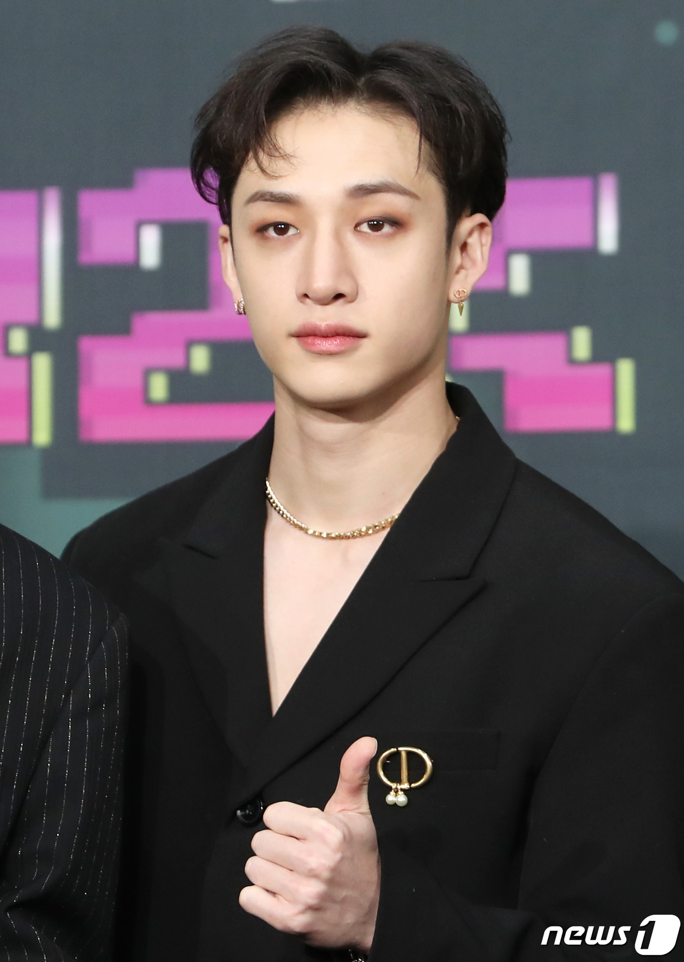 (서울=뉴스1) 권현진 기자 = 스트레이키즈 방찬이 16일 오후 서울 송파구 잠실종합운동장에서 열린 '2022 KBS 가요대축제'에서 포즈를 취하고 있다. 2022.12.16/뉴스 …