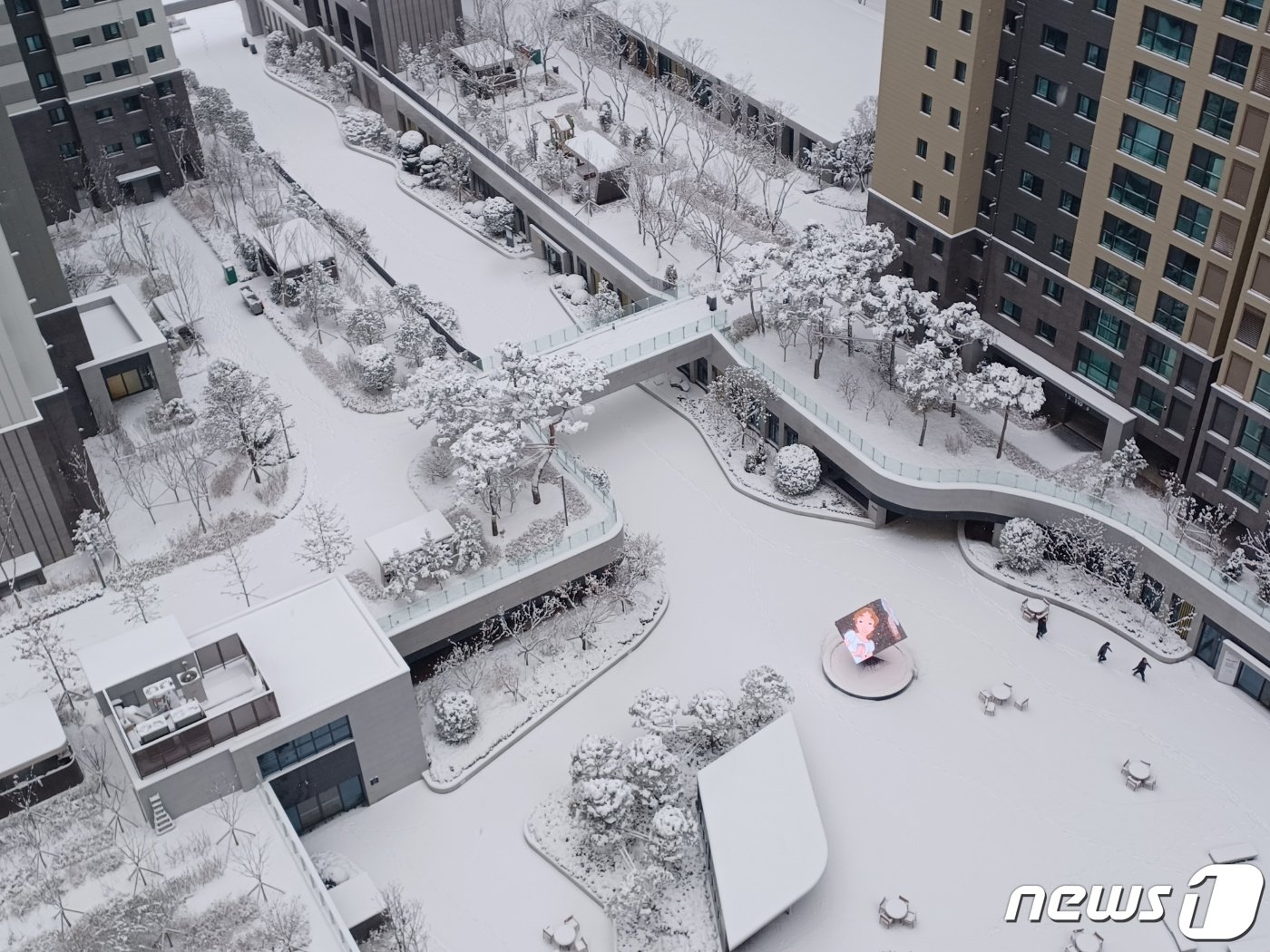 광주와 전남지역에 20㎝에 가까운 눈이 내리면서 도로 일부가 통제되면서 주민들이 큰 불편을 겪고 있다. 18일 오전 광주 동구 계림동 한 아파트 풍경. 2022.12.18/뉴스1 ⓒ News1 박영래 기자