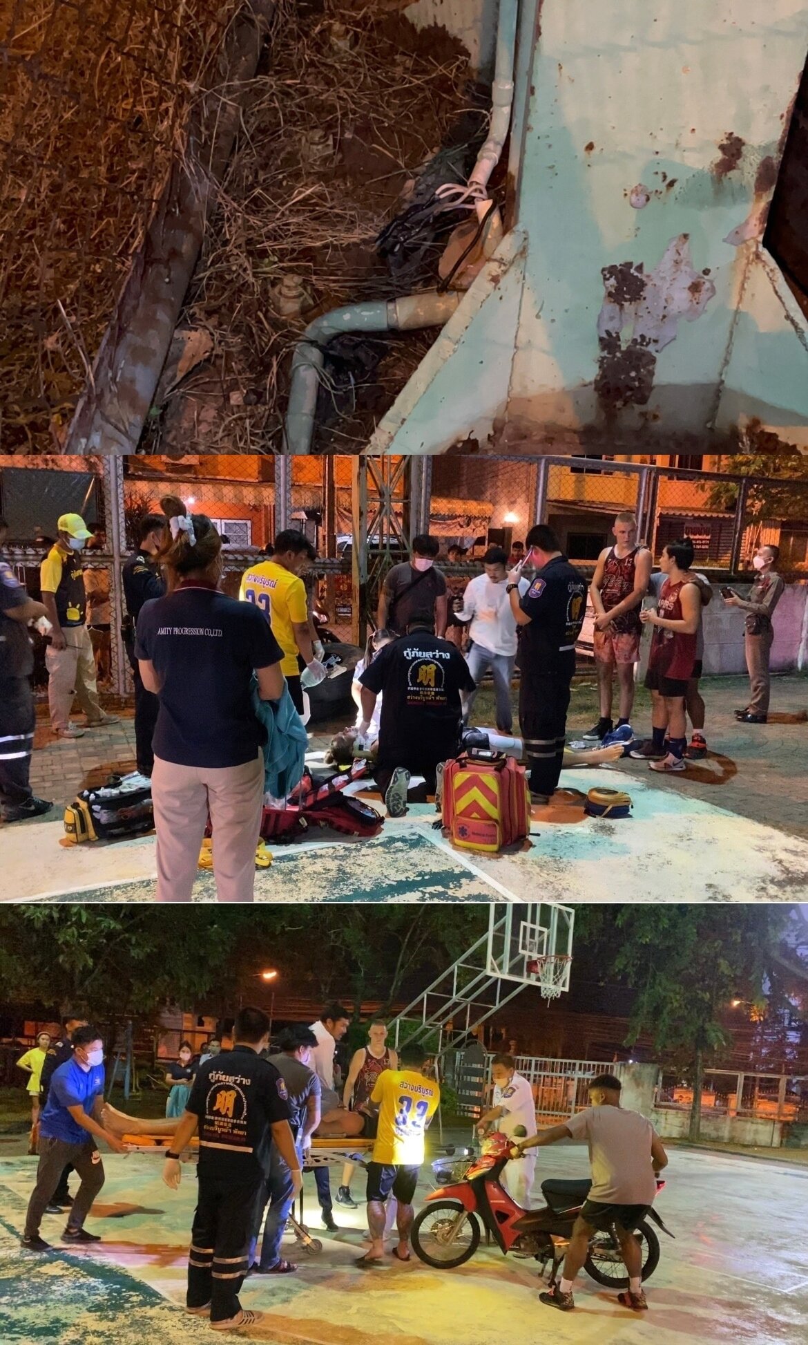 본문 이미지 - 땀에 젖은 손으로 무심코 조명탑을 만진 후 의식을 잃은 소볼레프는 그대로 깨어나지 못했다. (페이스북 갈무리)