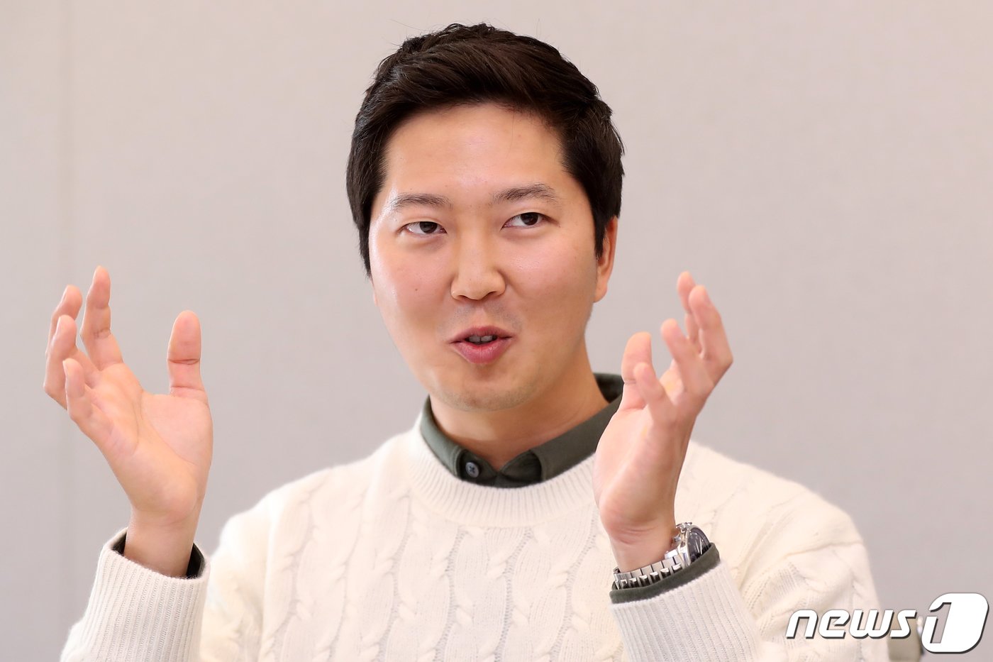 본문 이미지 - 차명훈 코인원 대표가 2일 서울 영등포구 여의도 코인원 본사에서 뉴스1과 인터뷰를 하고 있다. 2022.12.2/뉴스1 ⓒ News1 민경석 기자