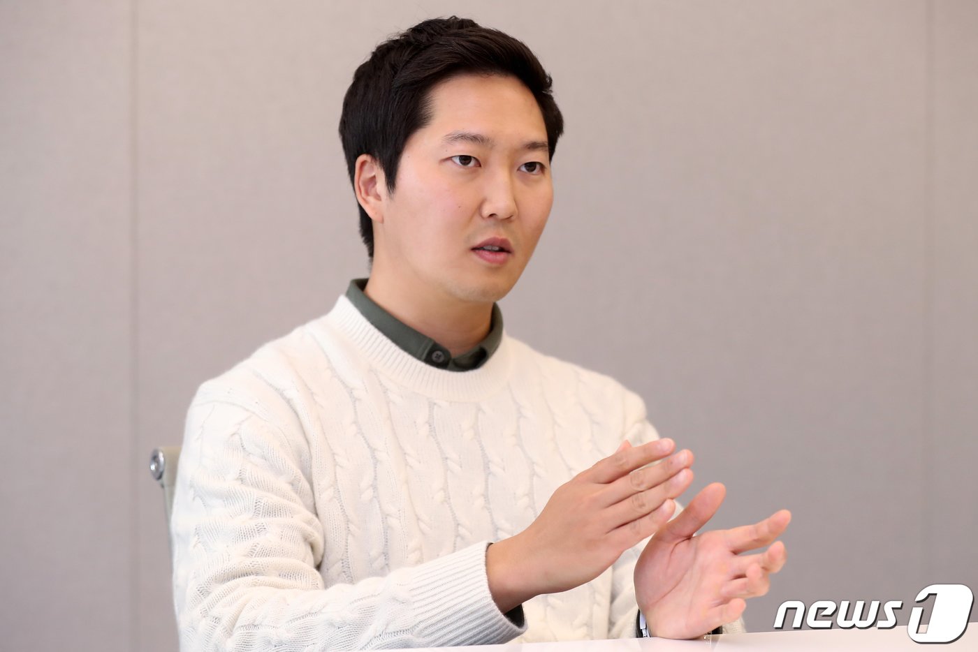 본문 이미지 - 차명훈 코인원 대표가 2일 서울 영등포구 여의도 코인원 본사에서 뉴스1과 인터뷰를 하고 있다. 2022.12.2/뉴스1 ⓒ News1 민경석 기자