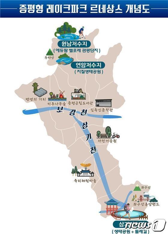 본문 이미지 - 증평군이 수립한 레이크파크 르네상스 개념도 / 뉴스1