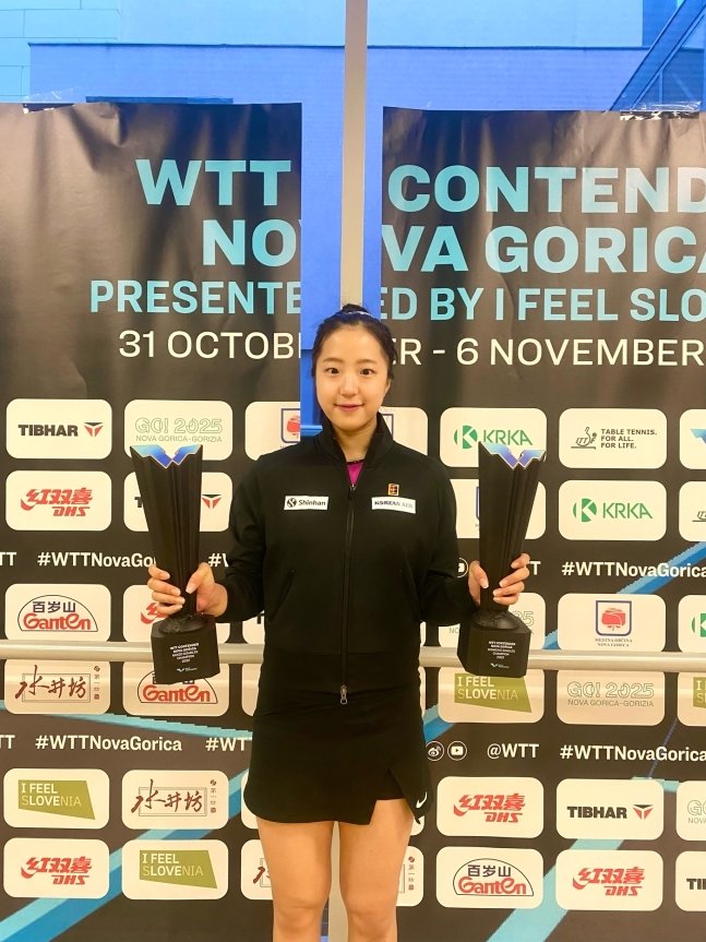 2022 WTT 컨텐더 2관왕을 차지한 신유빈&#40;GNS 제공&#41; 