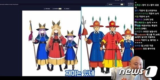 본문 이미지 -   '노벨 AI' 프로그램으로 그림을 그리는 주호민 작가 (주호민 작가 유튜브 갈무리)