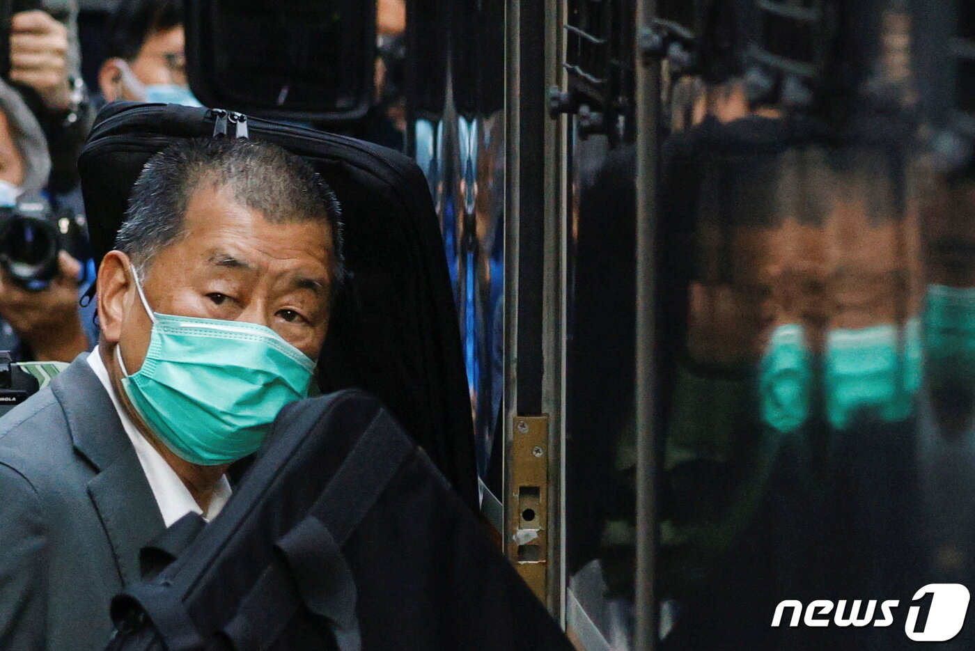 본문 이미지 - 홍콩 반중 일간지 '빈과일보'의 사주 지미 라이. 2021.02.21 ⓒ 로이터=뉴스1 ⓒ News1 정윤미 기자