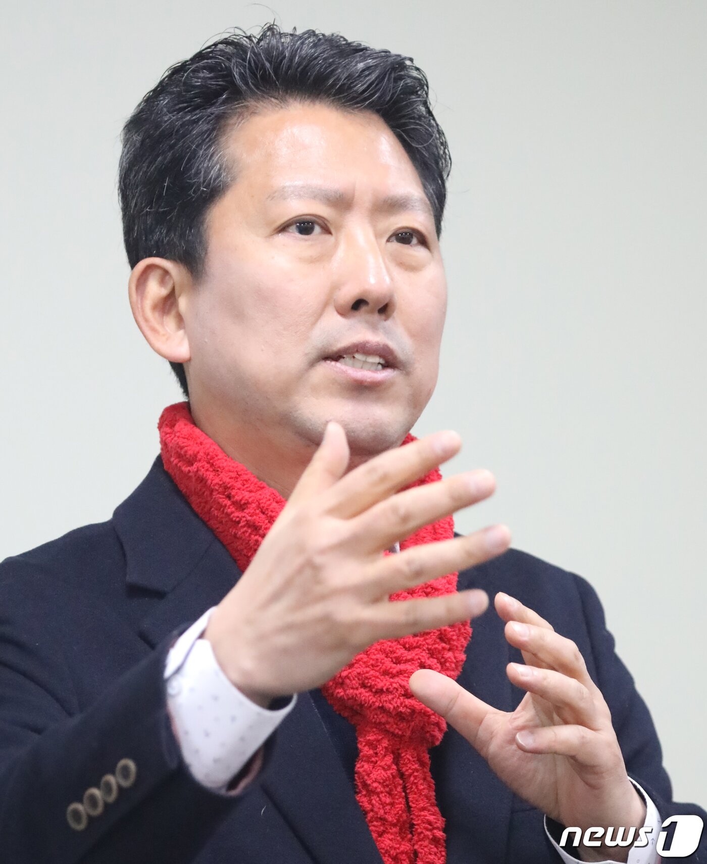본문 이미지 - 김장호 구미시장 출마 예정자가 뉴스1과 인터뷰를 하고 있다. 2022.2.21/ⓒ 뉴스1