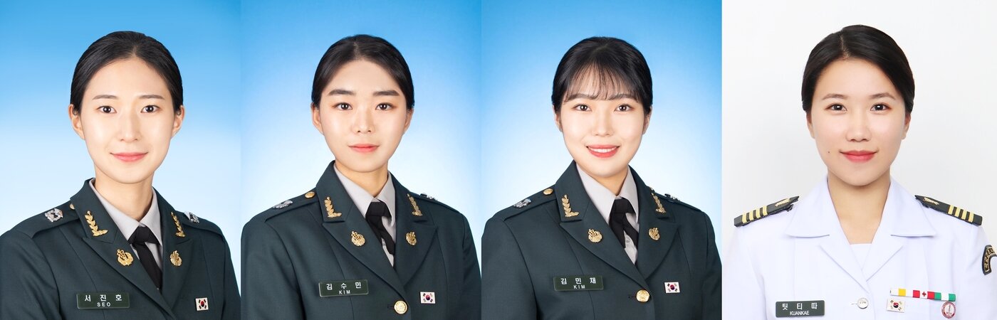 본문 이미지 - 왼쪽부터 국군간호사관학교 제62기 서진호 소위, 김수민 소위, 김민채 소위, 태국 수탁 생도 팃티따. (국군간호사관학교 제공) ⓒ 뉴스1