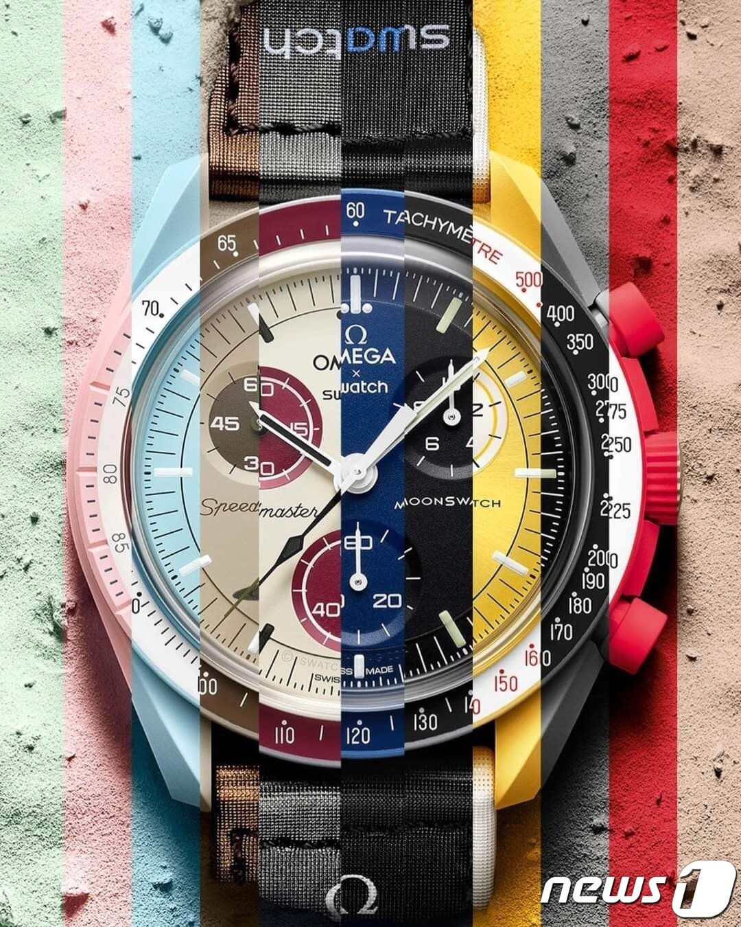 본문 이미지 - 오메가와 스와치가 협업해 만든 시계 '문스와치' (스와치그룹코리아 제공)2022.3.27/뉴스1