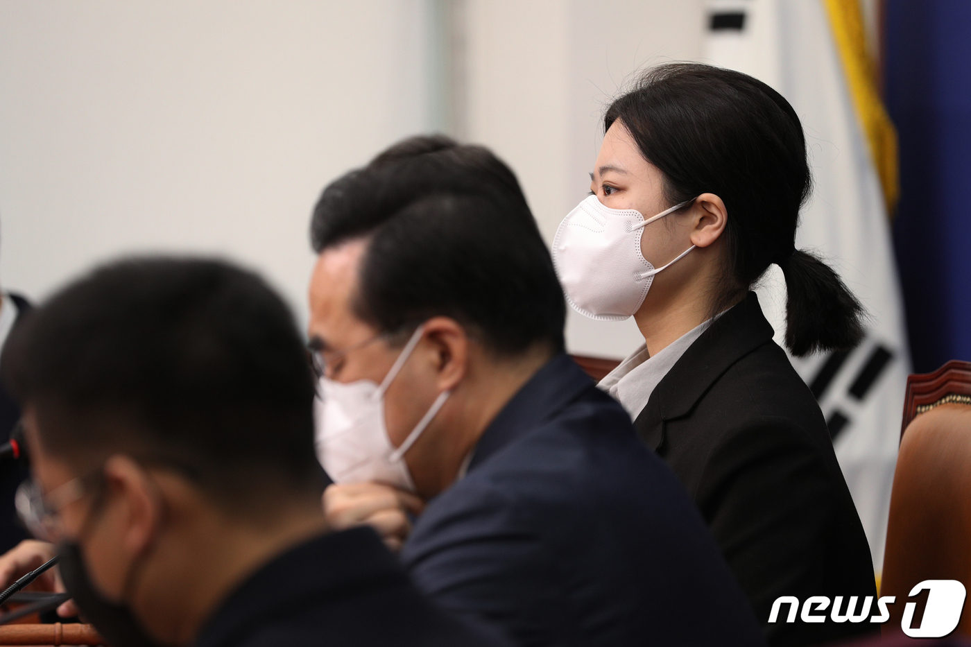 (서울=뉴스1) 허경 기자 = 박지현 더불어민주당 공동비상대책위원장이 28일 서울 여의도 국회에서 비상대책위원회의를 주재하고 있다. 2022.3.28/뉴스1