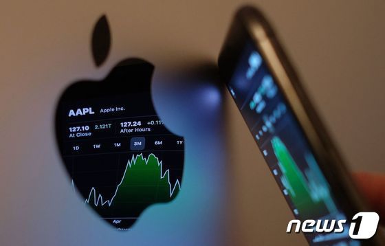애플 로고와 아이폰 2021.05.24 © AFP=뉴스1 © News1 정윤미 기자
