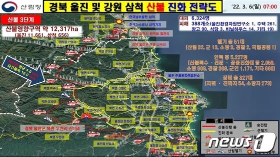 전국 14곳 산불 피해 1만4162㏊…울진만 1만1661㏊(종합) - 뉴스1