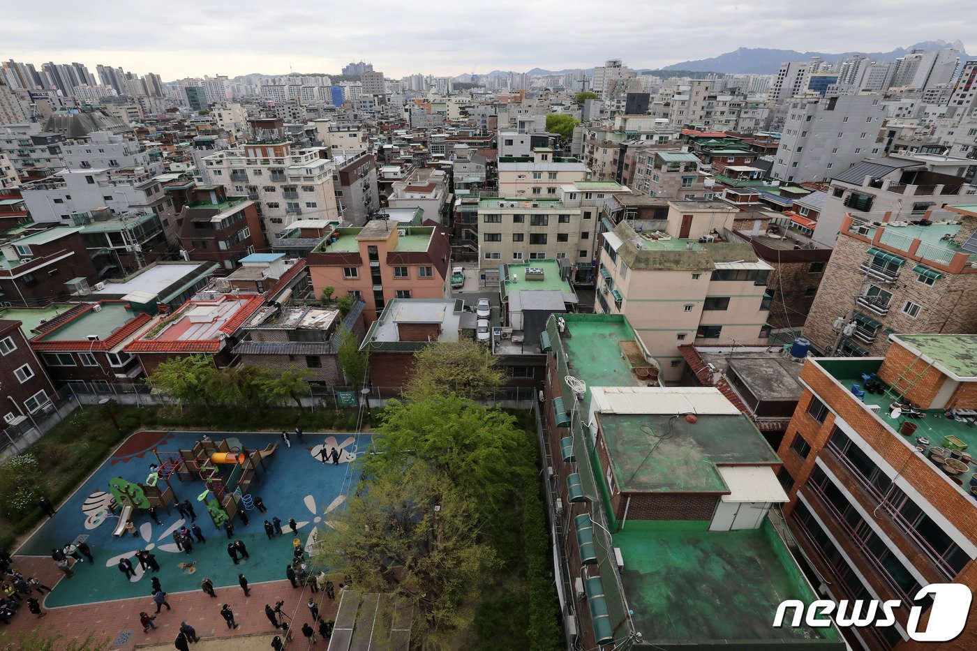 서울 중랑구 모아타운 시범사업지 일대 전경. 2022.04.14/뉴스1 ⓒ News1 박세연 기자