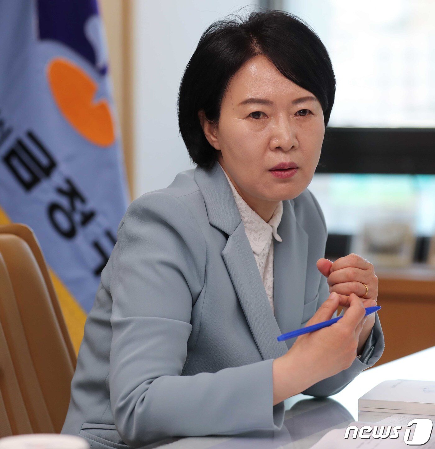 본문 이미지 - 정미영 금정구청장이 부산 금정구 금정구청에서 뉴스1과 인터뷰를 하고 있다.ⓒ News1 김영훈 기자