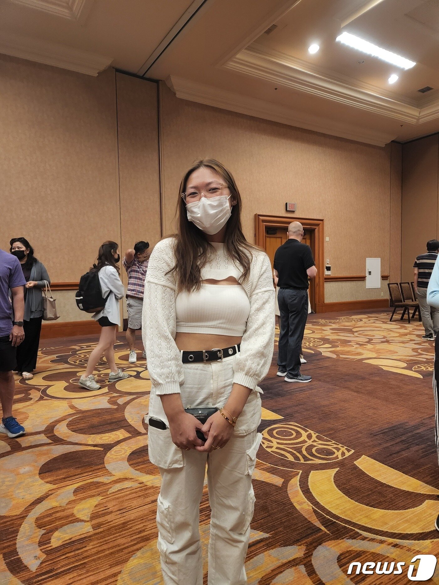 본문 이미지 - 8일(현지시간) 미국 라스베이거스 만달레이 베이 호텔에서 진행된 하이브 멀티 레이블 오디션에 참가한 셀리나 리(17) ⓒ 뉴스1 안태현 기자