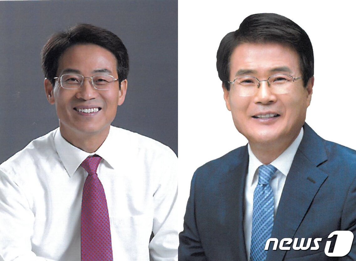 본문 이미지 - 강진원(왼쪽)·이승옥 더불어민주당 전남 강진군수 경선 후보.2022.5.1/뉴스1