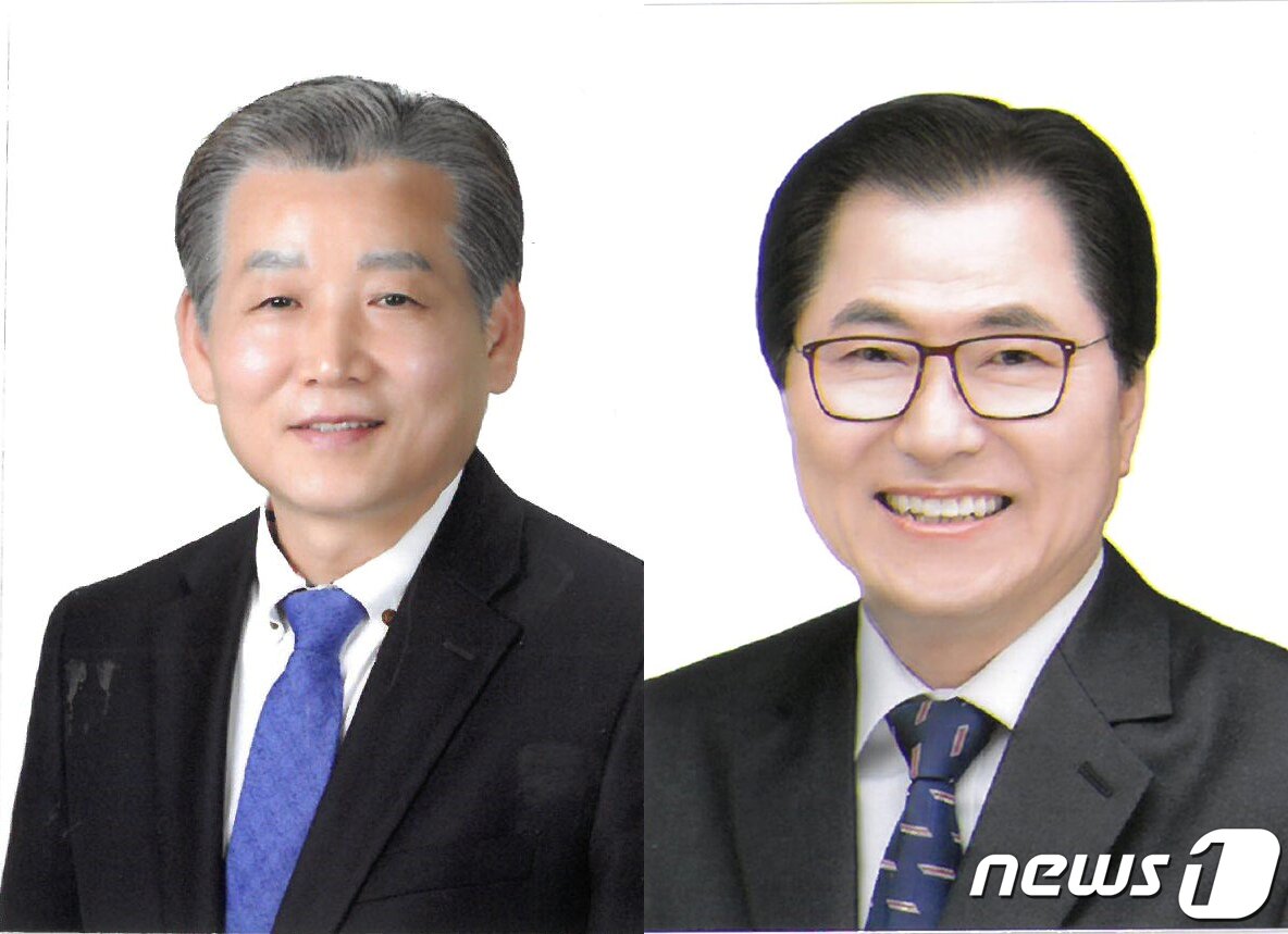 본문 이미지 - 김신(왼쪽)·신우철 더불어민주당 전남 완도군수 경선 후보.2022.5.1/뉴스1 