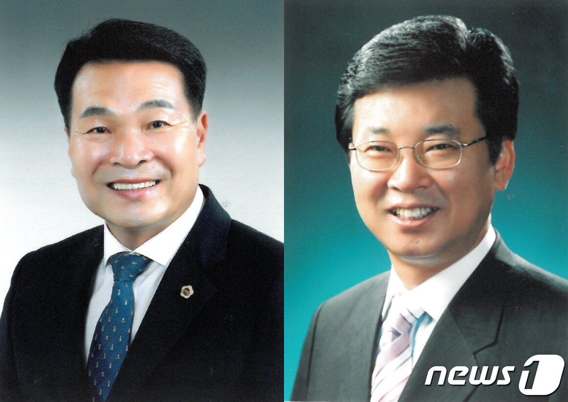 본문 이미지 - 곽태수(왼쪽)·김성 더불어민주당 전남 장흥군수 경선 후보.2022.5.1/뉴스1 