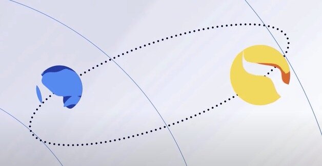 본문 이미지 - 테라 스테이블코인(왼쪽)은 루나(오른쪽) 토큰을 통해 가치를 일정하게 유지한다. 테라 유튜브 갈무리. /뉴스1