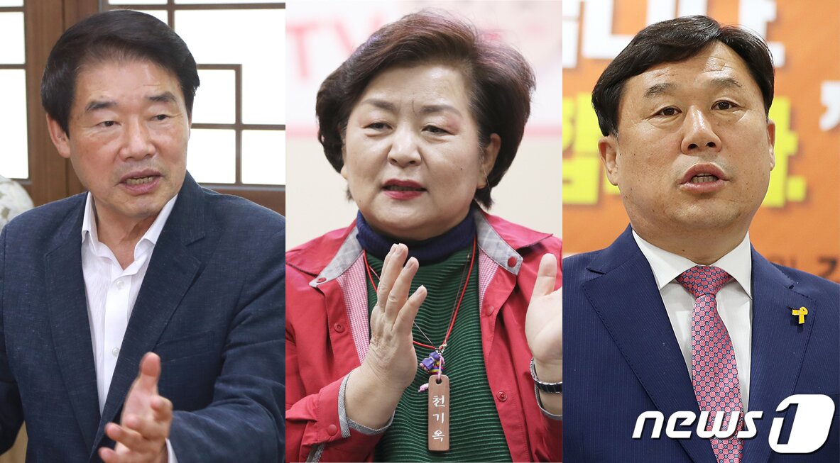 본문 이미지 - 왼쪽부터 정천석 후보, 천기옥 후보, 김종훈 후보.ⓒ 뉴스1