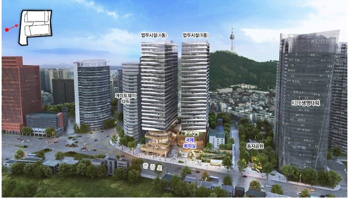 본문 이미지 - 서울 용산구 동자동 제2구역 건축계획안. ⓒ 뉴스1