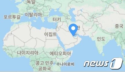 본문 이미지 - 카타르 위치도 - 네이버 지도 갈무리