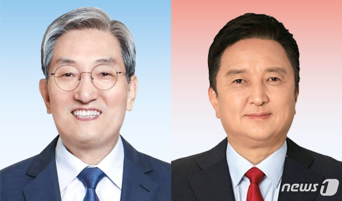 본문 이미지 - 더불어민주당 노영민(왼쪽), 국민의힘 김영환 충북지사 후보. ⓒNews1