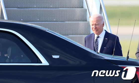 조 바이든 미국 대통령, 오산공군기지 도착