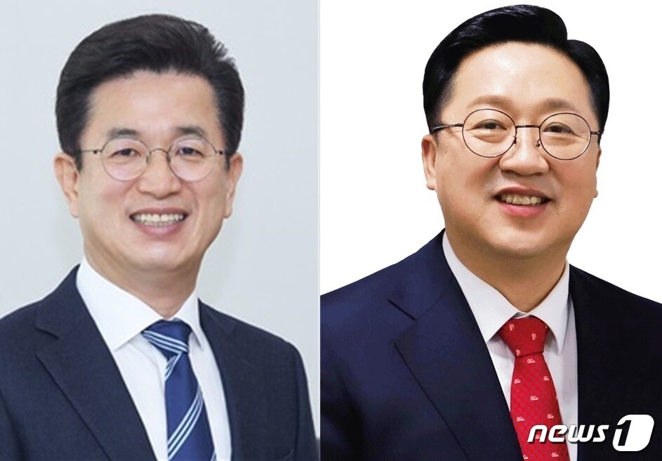 본문 이미지 - 더불어민주당 허태정(왼쪽), 국민의힘 이장우 대전시장 후보 ⓒNews1