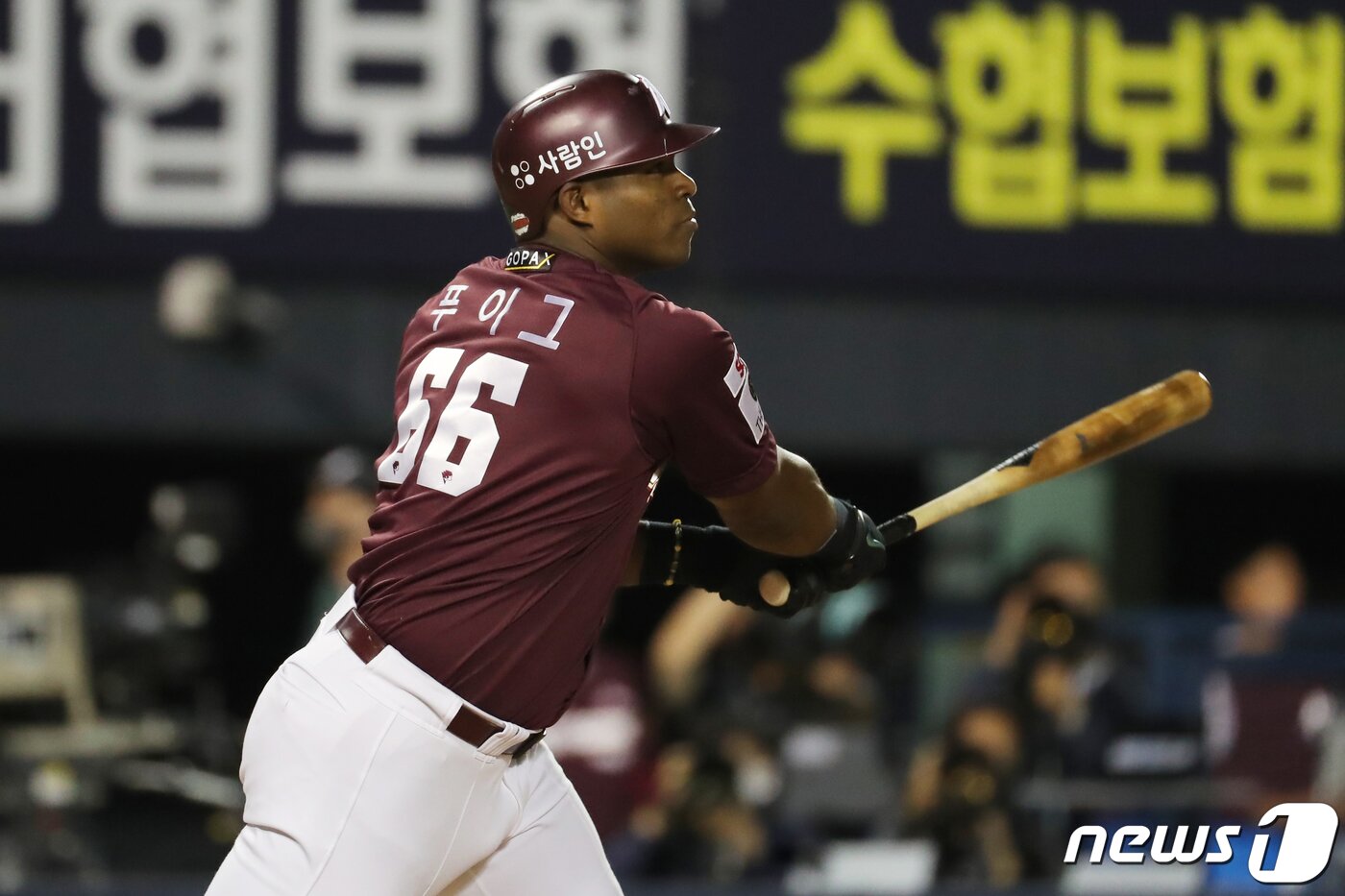 본문 이미지 - 키움 히어로즈의 야시엘 푸이그. 2022.5.24/뉴스1 ⓒ News1 황기선 기자