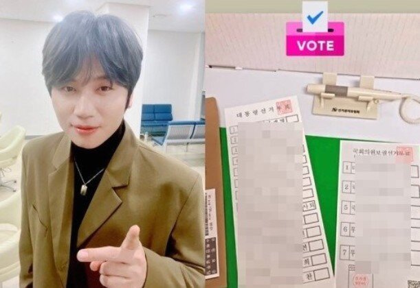 본문 이미지 - 제 20대 대선 사전투표 당시 투표소 안에서 투표 용지를 찍은 사진을 SNS에 올려 논란이 된 가수 케이윌 (인스타그램 갈무리) ⓒ 뉴스1