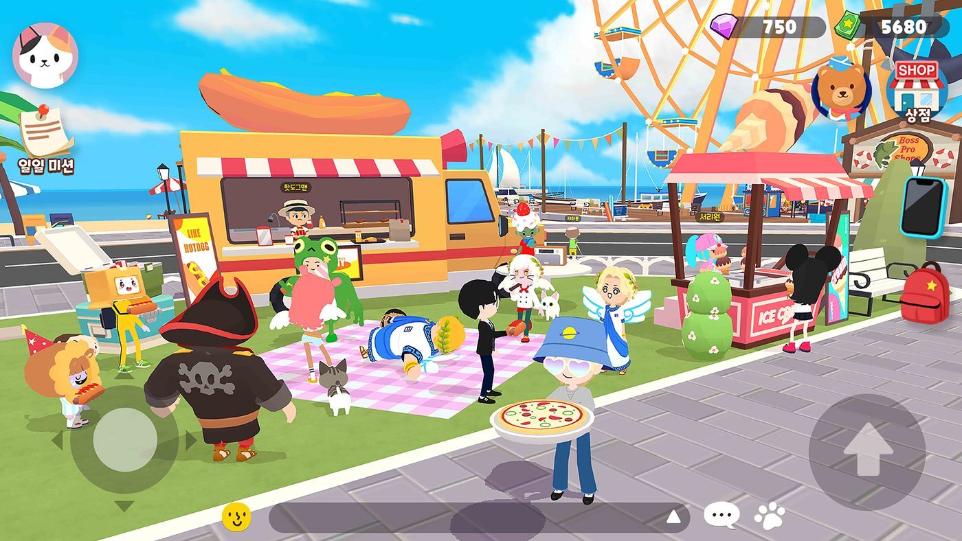 본문 이미지 - 한국판 '로블록스'로 불리는 '플레이투게더' 플레이 화면 (SKT 제공)