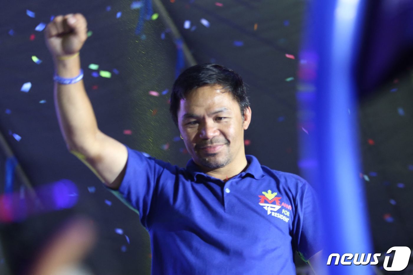 본문 이미지 - 9일 치러지는 필리핀 대선에 출사표를 던진 국민적 '복싱 영웅' 매니 파키아오 후보는 7일(현지시간) 민다나오섬 헤네랄 산토스 시티에서 마지막 선거 유세를 가졌다. 2022 .5. 7. ⓒ AFP=뉴스1 ⓒ News1 최서윤 기자