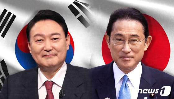 본문 이미지 - 윤석열 대통령과 기시다 후미오 일본 총리 ⓒ News1 최수아 디자이너