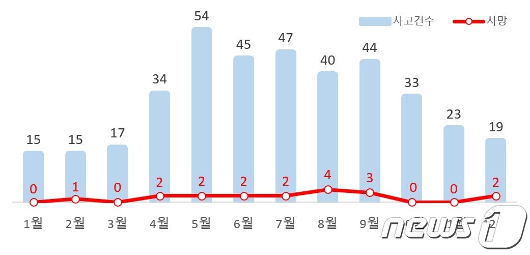 본문 이미지 - 강원지역 자전거 교통사고 1년 중 5~7월 가장 많이 발생 ⓒ 뉴스1