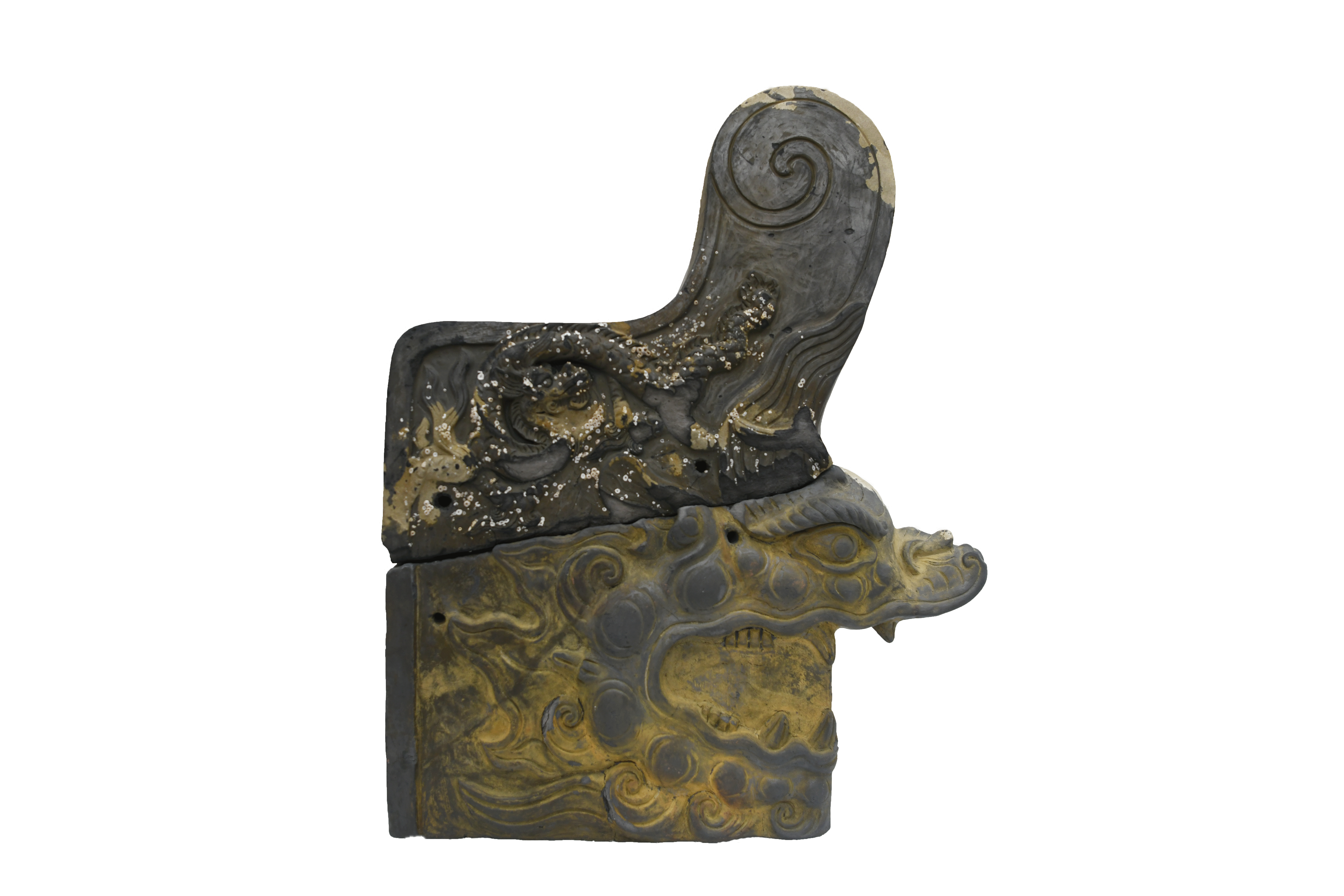 본문 이미지 - 충남 태안군 남면 양잠리 청포대 갯벌 일대에서 출토된 취두. (국립해양문화재연구소 제공) ⓒ 뉴스1