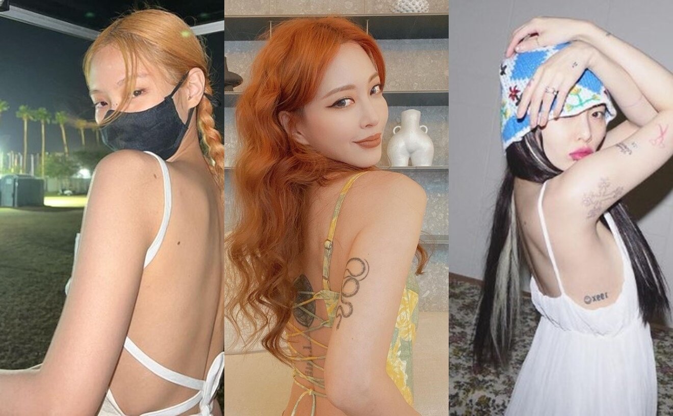 본문 이미지 - 뒤태를 시원하게 드러내는 '백리스룩'을 소화한 그룹 블랙핑크 제니(왼쪽부터), 배우 한예슬, 가수 현아 (인스타그램 갈무리) ⓒ 뉴스1