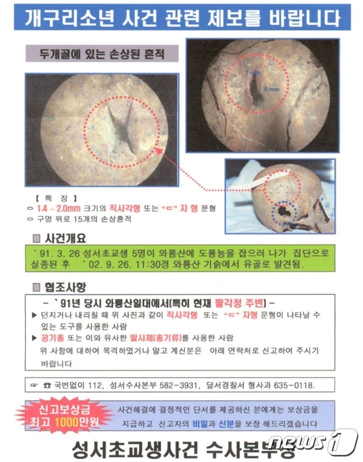 본문 이미지 - 개구리소년사건 전단지(네이트 판 갈무리)ⓒ 뉴스1