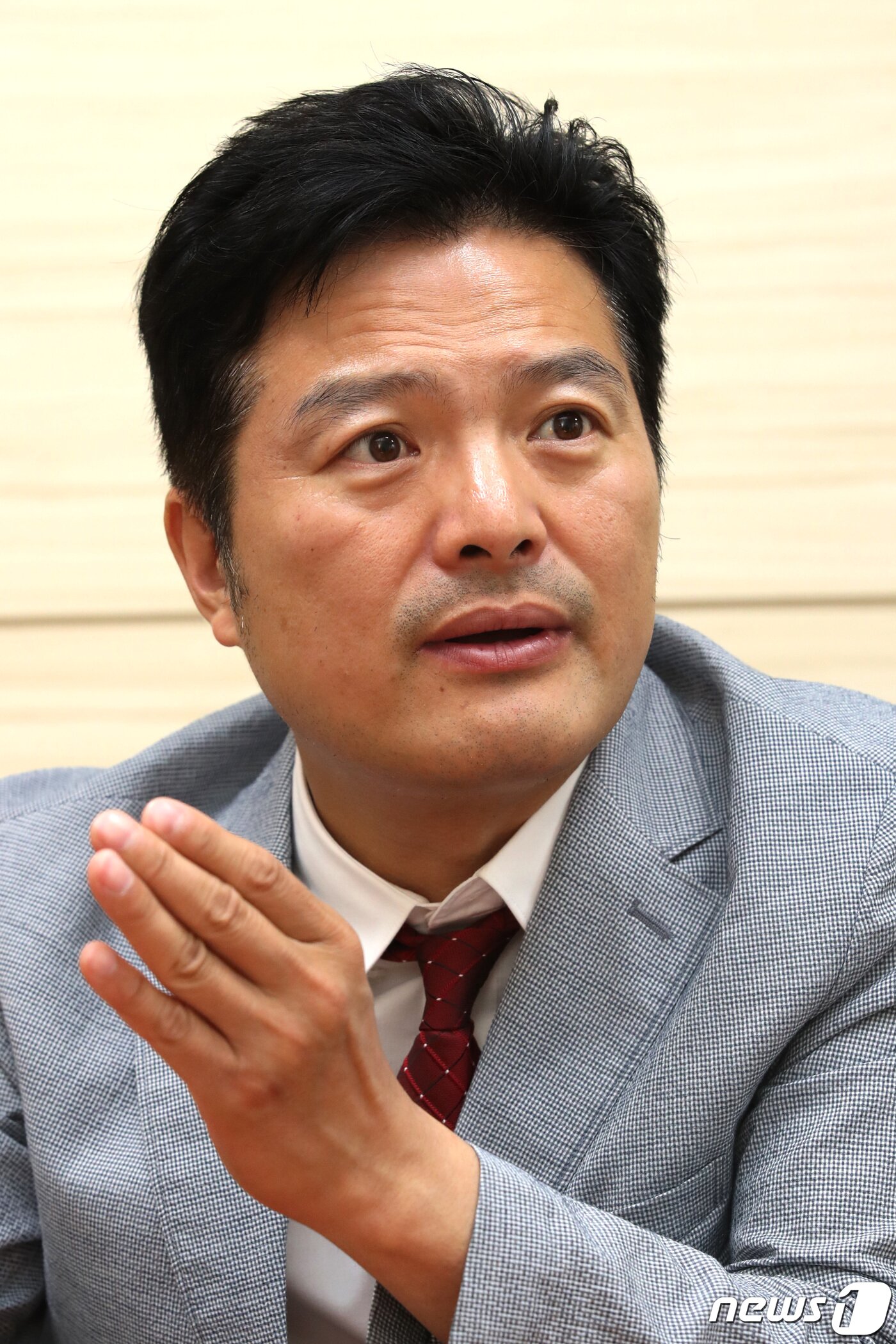 본문 이미지 - 김태우 강서구청장 당선인이 8일 서울 강서구 구청장 인수위 사무실에서 뉴스1과 인터뷰를 하고 있다. 2022.6.8/뉴스1 ⓒ News1 이광호 기자
