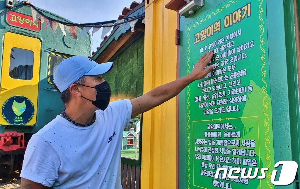 본문 이미지 - 고양이역 카페와 보호소를 관리하고 있는 김영재 대표 ⓒ 뉴스1 최서윤 기자