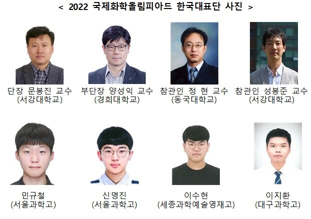 본문 이미지 - 2022 국제화학올림피아드 한국대표단 (과학기술정보통신부 제공) 2022.07.19 /뉴스1