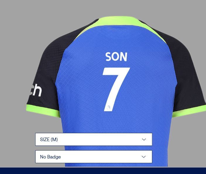 본문 이미지 - 손흥민의 이름이 예시로 적힌 토트넘의 쇼핑몰(토트넘 홈페이지)ⓒ 뉴스1